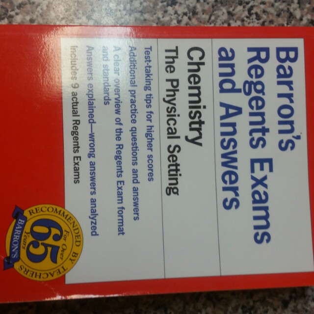 Barrons Regents And Answers Chemistry Science Paperback Book