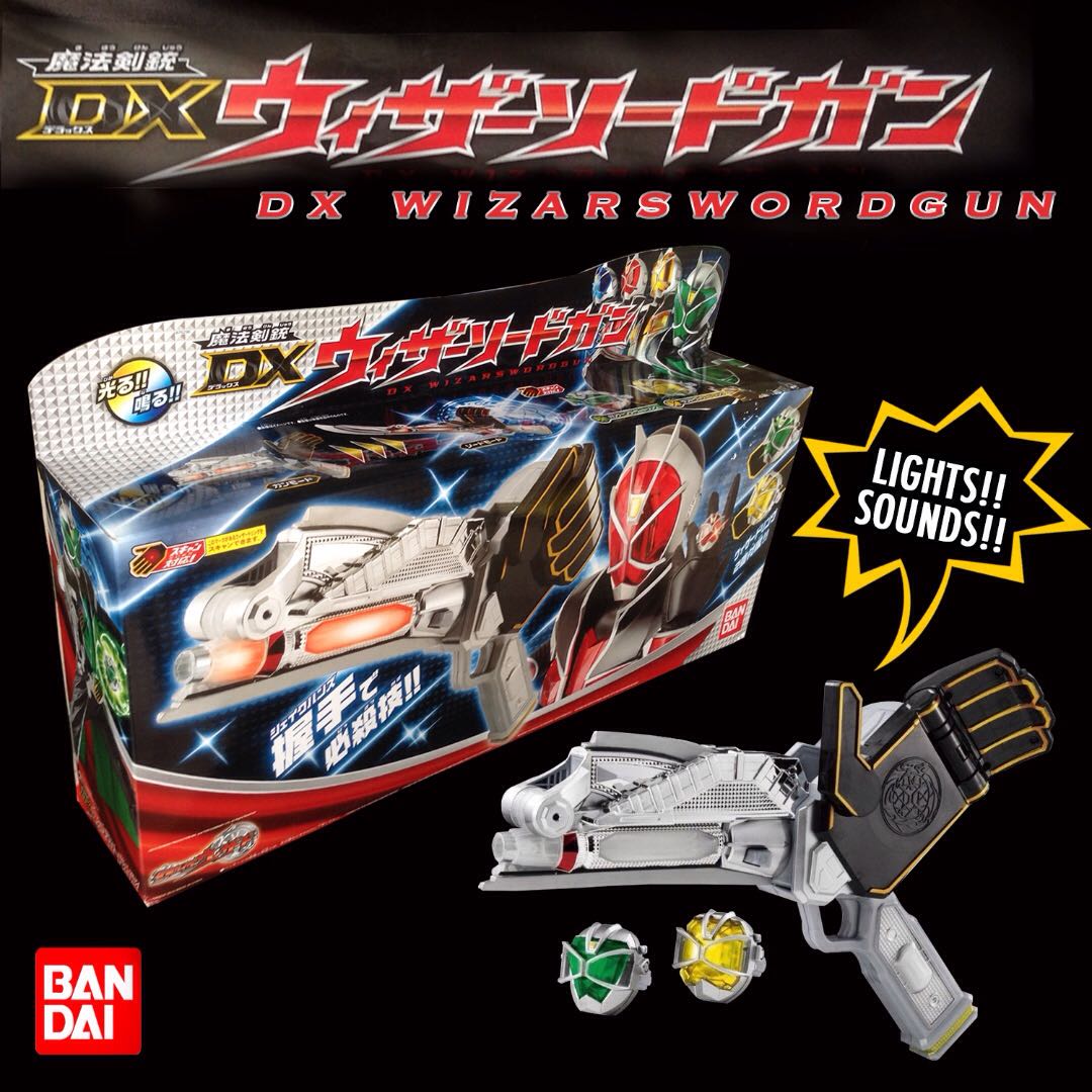 Bandai Kamen Rider Wizard henshin belt DX Driver & DX Magic Sword Gun 6 ring Set 