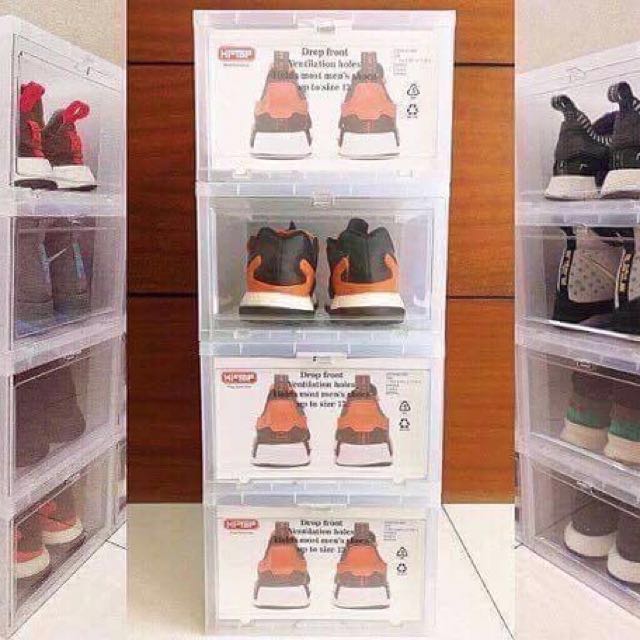 Hitop Drop Front Plastic Shoe Boxes stockable/Multi-purpose storage box ...