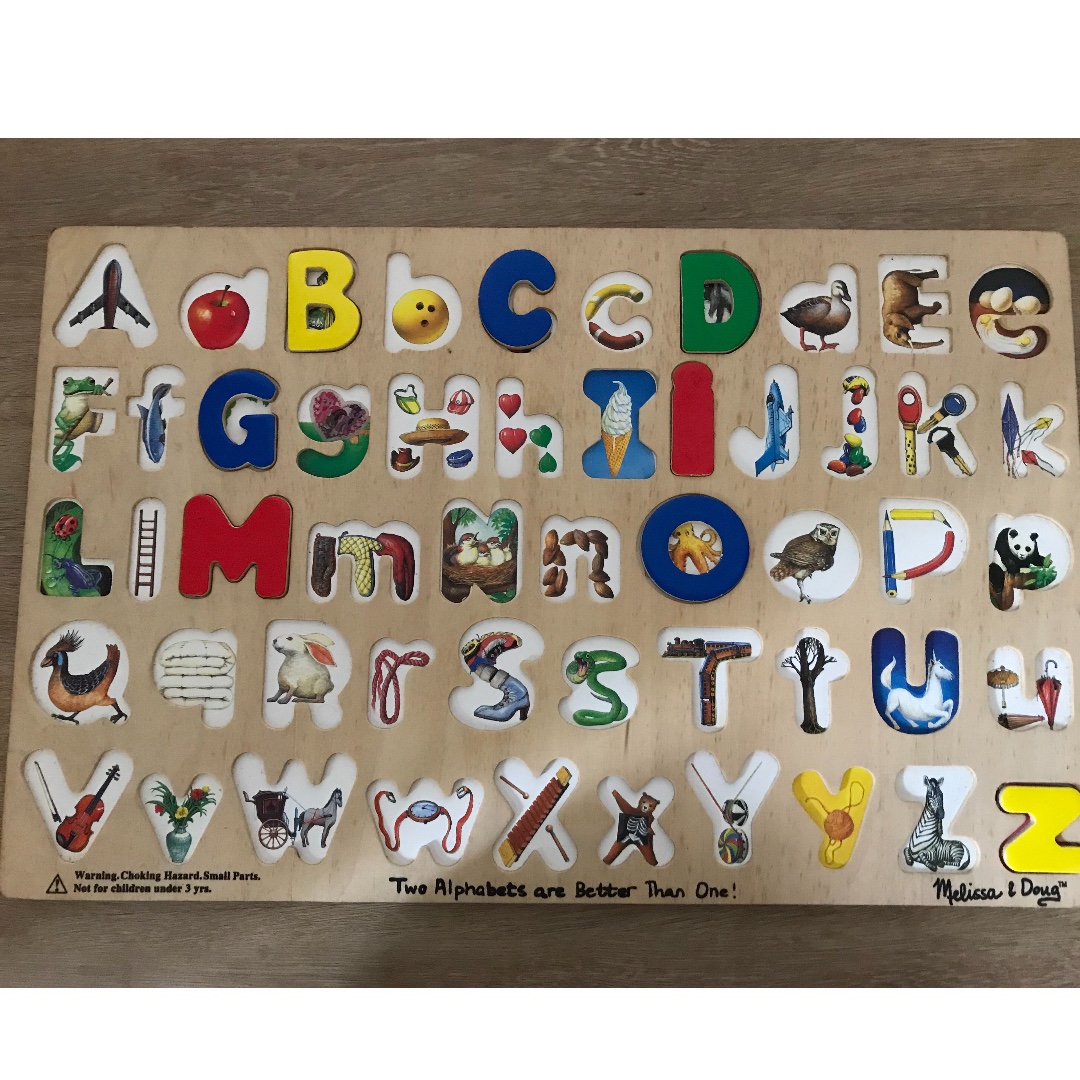 UPPER & LOWER CASE ALPHABET PUZZLE #47~,Wooden,educational,Melissa and & Doug 
