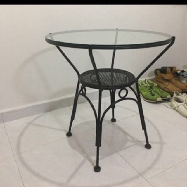 Metal Wrought Iron Glass Side Table Outdoor Ikea