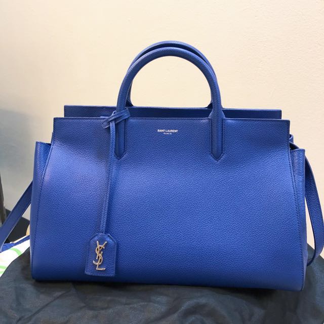 Saint Laurent Leather Medium Rive Gauche Bag Blue