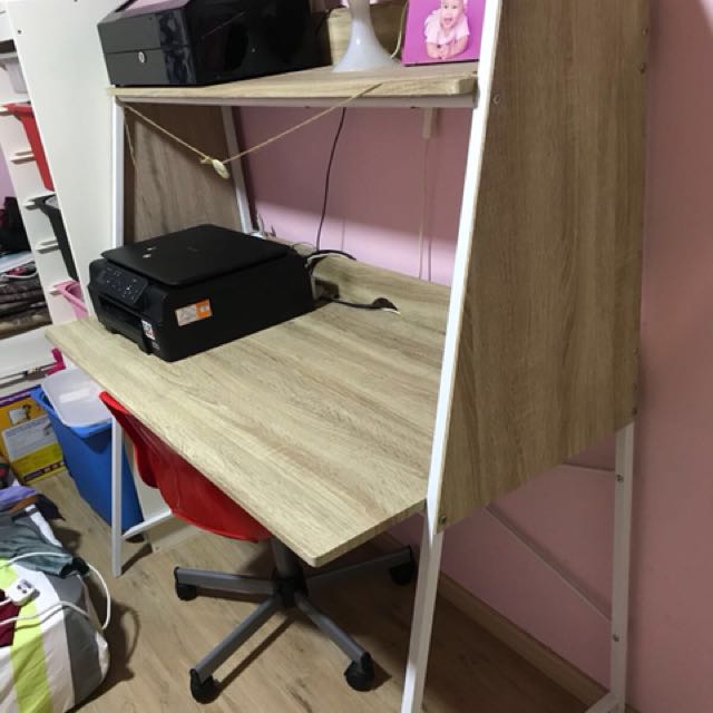 Study Table (Category: Tables & Sets) located in Singapore. Submitted by irfan.rahman.35 (Listing ID 148813250, Image 2). Description: Selling off this study table to create mote space for kid’s room. Condition: 10/10 (as good as new, rarely used) Can fit in 2 chairs. .