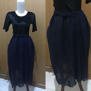 Navy Midi Skirt