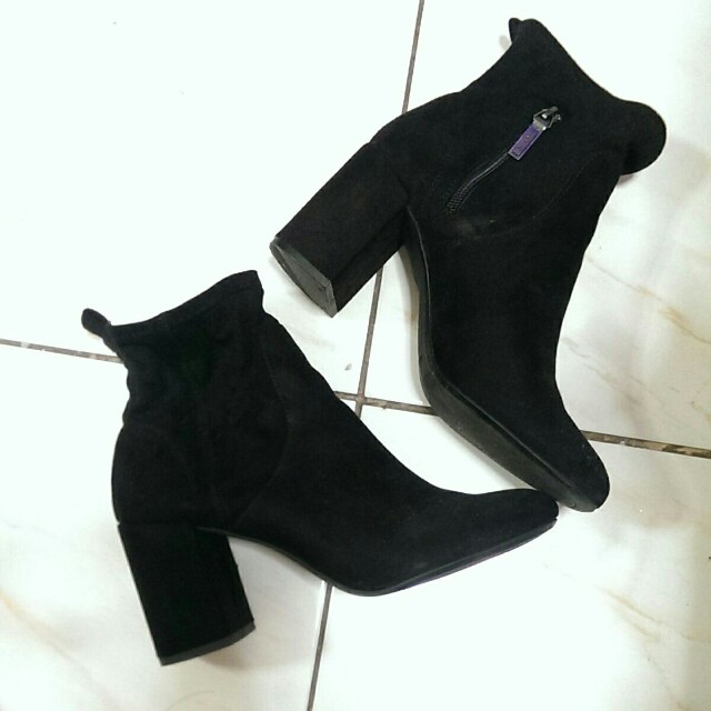 bershka black ankle boots