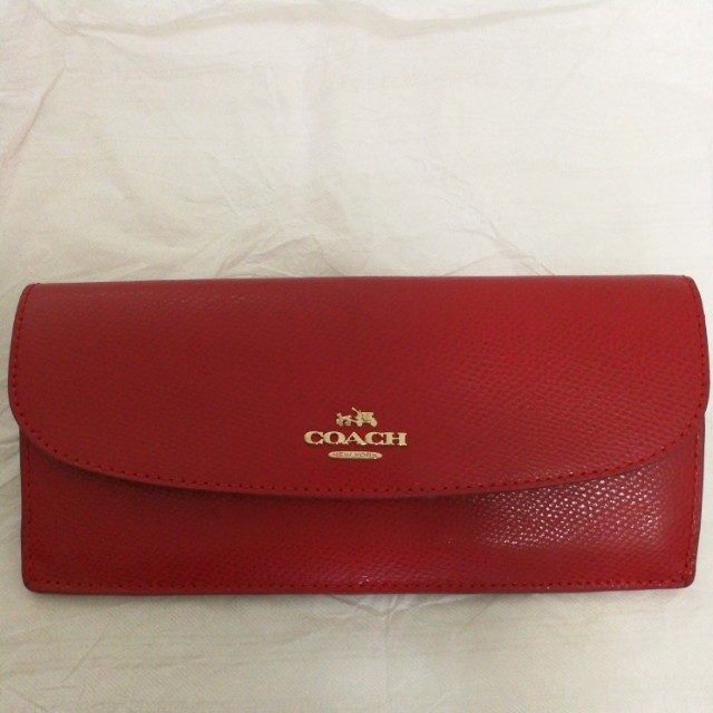 Coach Red Ladies Purse/ Long Wallet, Luxury, Bags & Wallets on Carousell