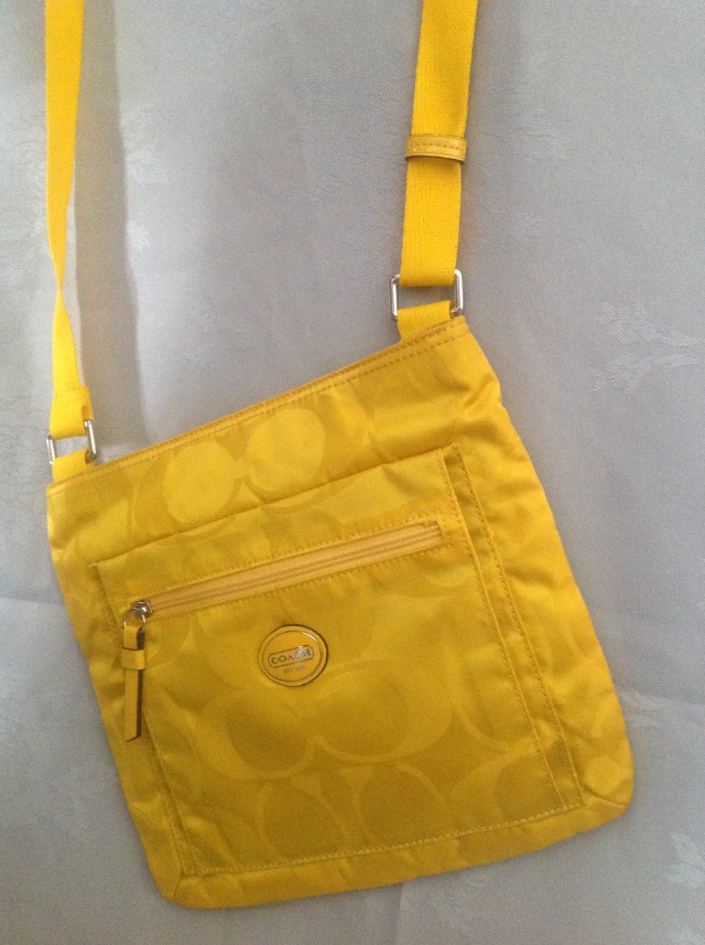 coach yellow sling bag