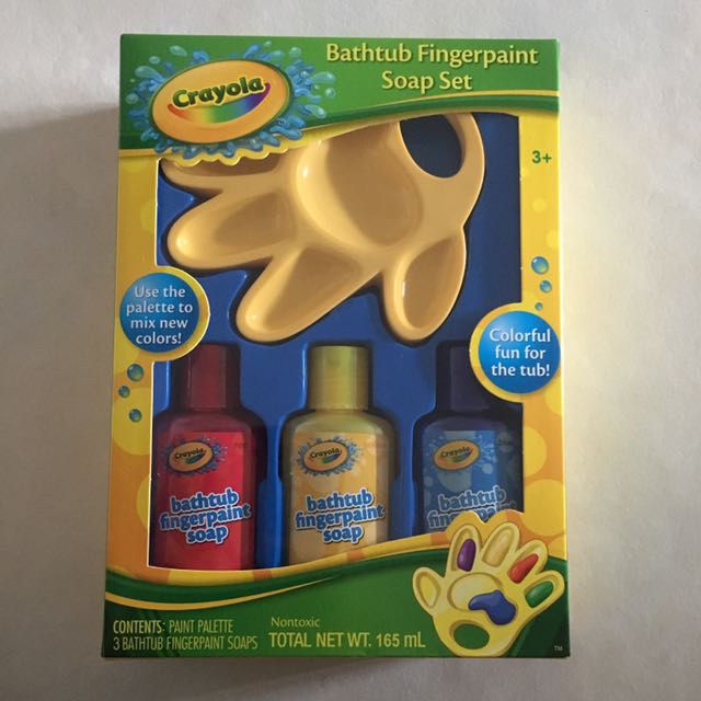 Crayola Bath time Tub Fingerprint Paint Soap Set Blue Yellow Red