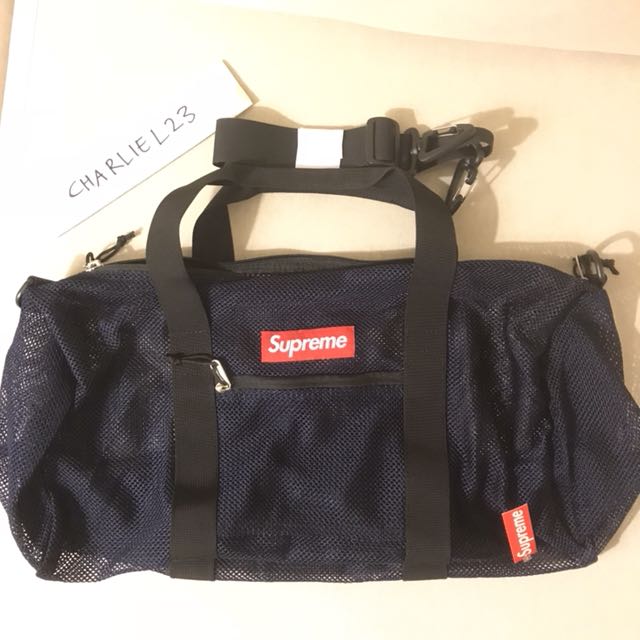 supreme mesh duffle bag