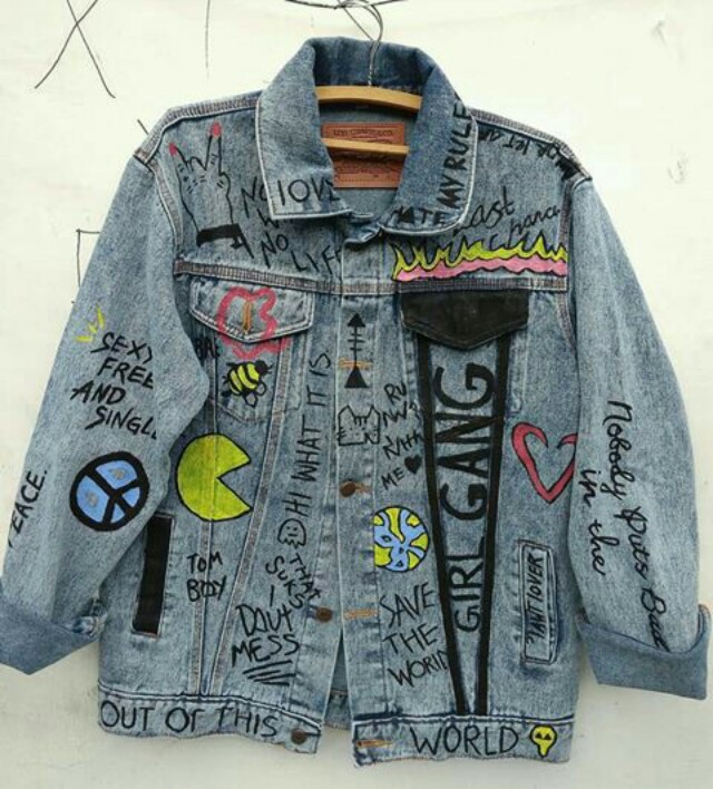 Jaket denim painting