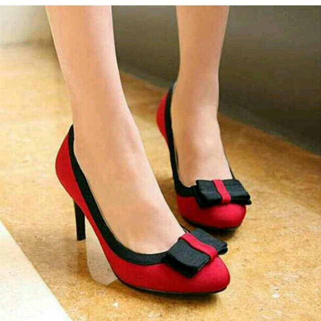 Sepatu Wanita High Heels Merah Fesyen Wanita Sepatu Di Carousell