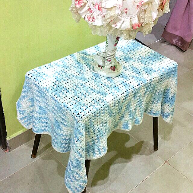 Table Cloth Alas Meja Lapik Meja Crochet Knit Home Furniture Home Decor On Carousell