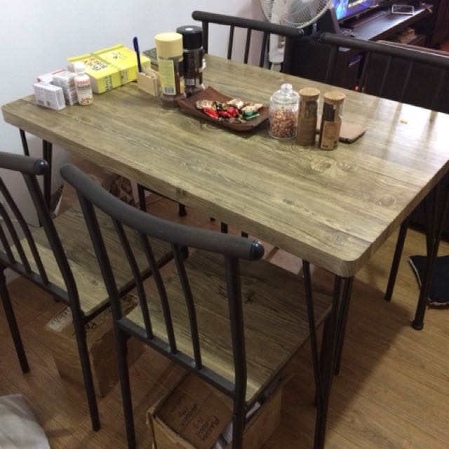 Table With Imported Wallpaper Mounted Home Furniture On Carousell