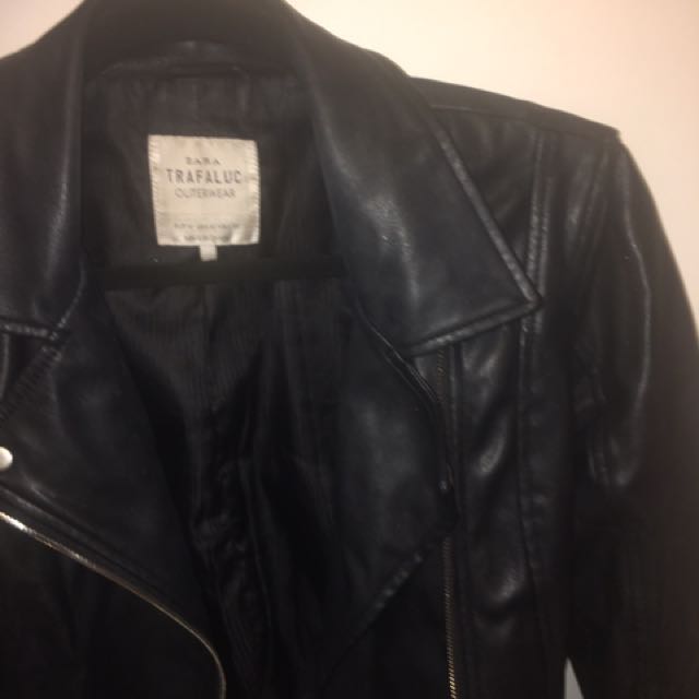 Zara trafaluc sale leather jacket