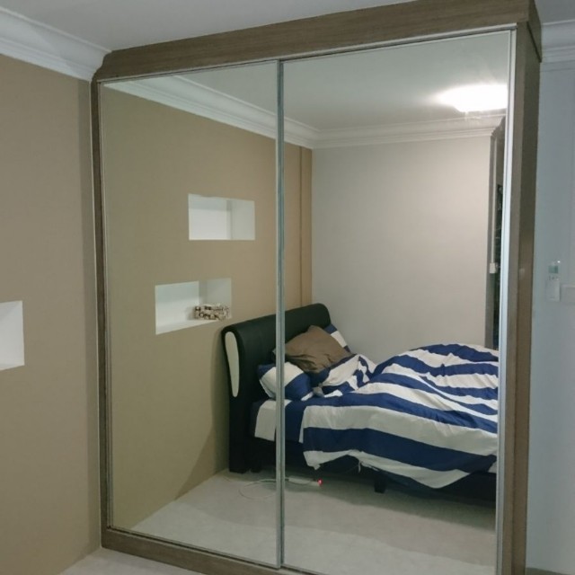 Mirror Sliding Wardrobe Furniture Shelves Drawers On