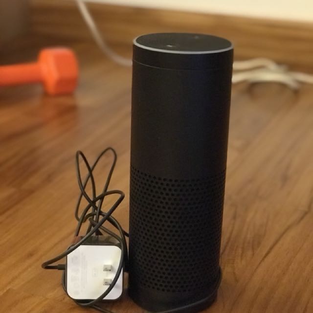 Amazon Echo (1st generation) (Category: Entertainment Systems & Smart Home Devices) located in Singapore. Submitted by civilserf (Listing ID 149090782, Image 1). Description: Selling an Amazon Echo (1st generation). In perfect condition since it obviously never leaves the house... sold without a box and with a US plug. .