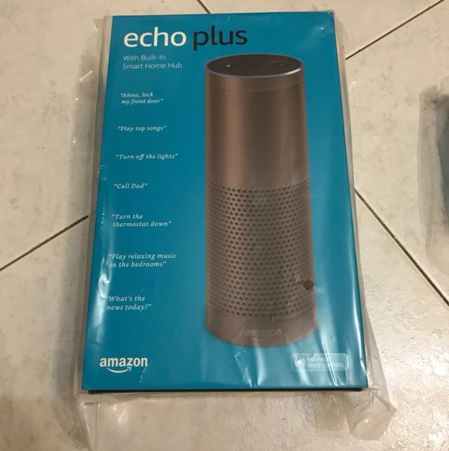 Amazon echo plus (Category: Entertainment Systems & Smart Home Devices) located in Singapore. Submitted by freewill (Listing ID 148915798, Image 1). Description: Brand new in box . Only 1 extra set to let go. (Item Reserved by buyer and can still preorder for next shipment ) Add $20 for Philips hue light A19 Meet up at jurong east / Bukit Batok area to deal Add $5 for singpost smart pac , next day delivery service . Brand new from US , no local w