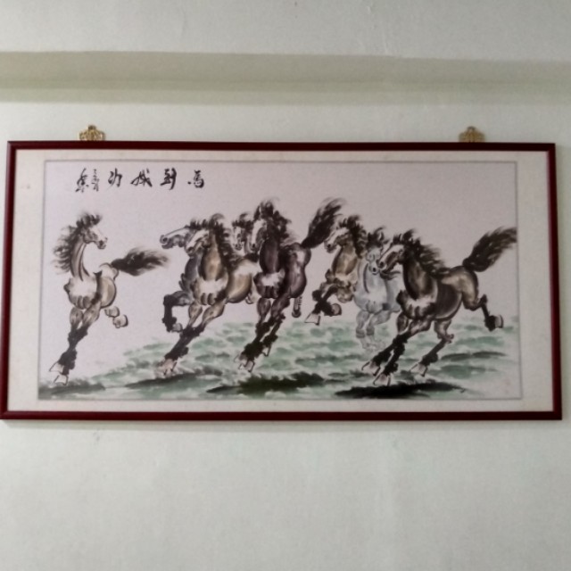 Priceless Chinese Painting 8 Horses Success Journey Furniture