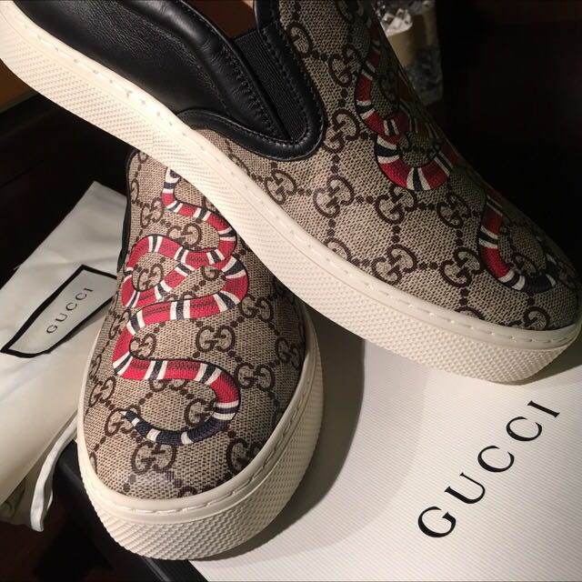 Gucci Slip-ons with King Snake Print 