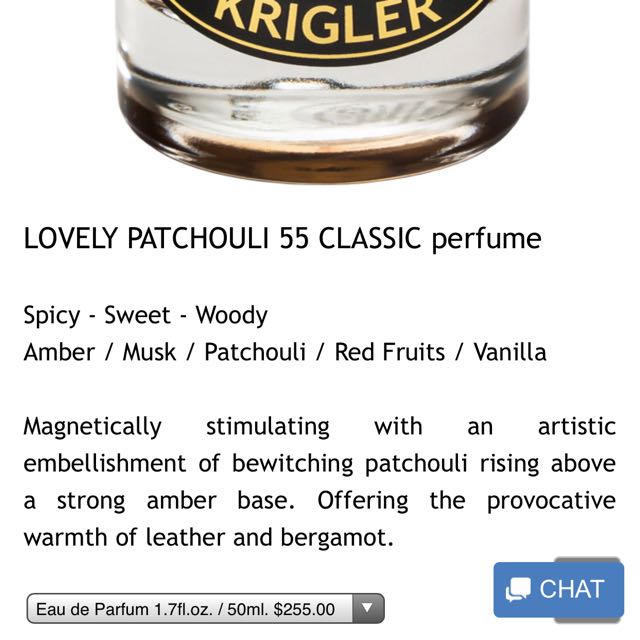 Lovely patchouli store 55 classic perfume
