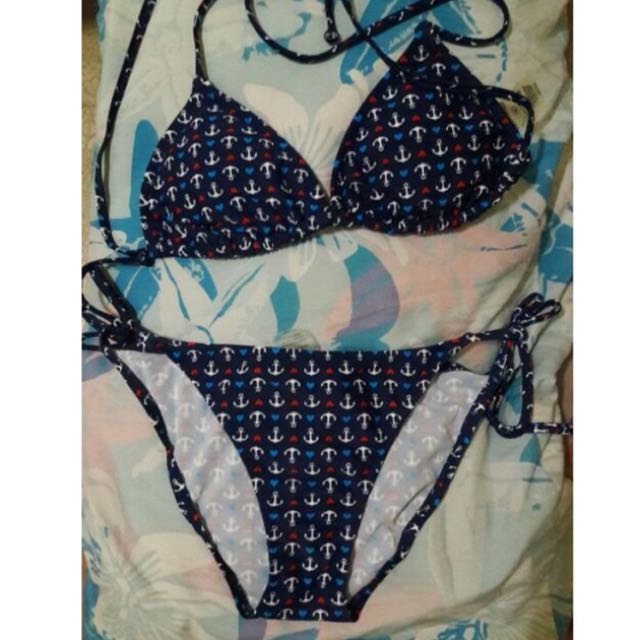 navy blue anchor bikini