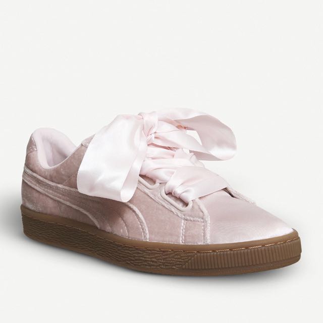 pink velvet trainers