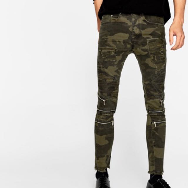 camouflage jeans zara