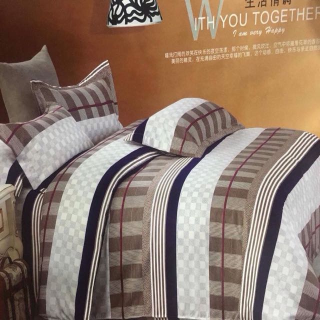 100 Cotton 4 In 1 Comforter Set Bedsheets King Size Only On Carousell