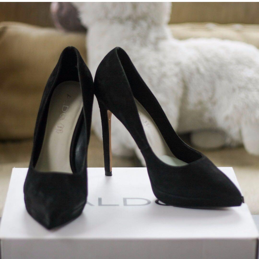 Aldo black velvet shoes online