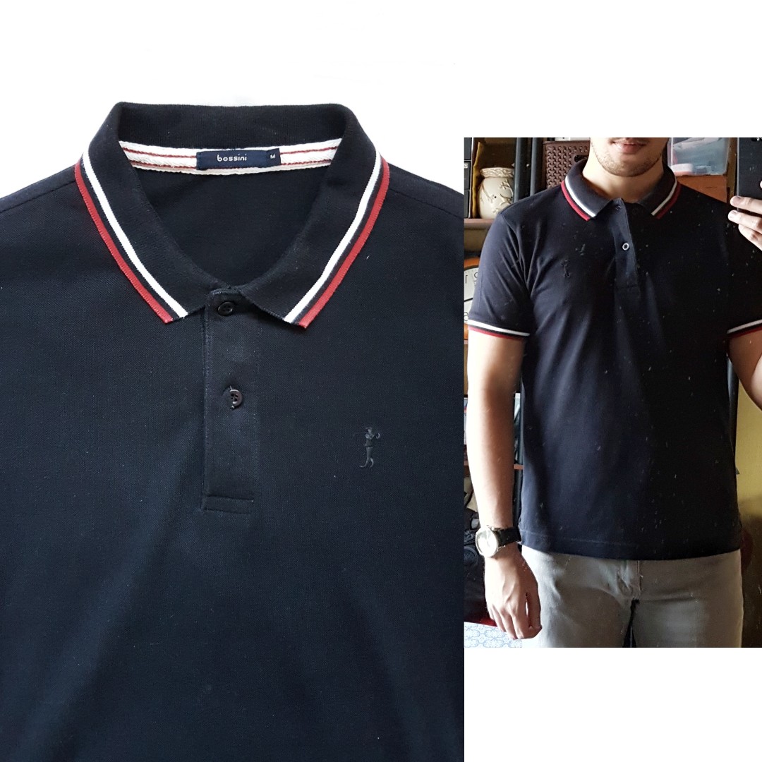 BOSSINI Black Polo Shirt, Men's Fashion, Tops & Sets, Tshirts & Polo ...