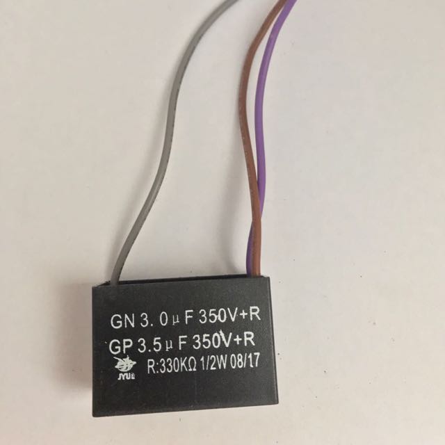 Ceiling Fan Capacitor 3uf 3 5uf 3 Wires Electronics Others