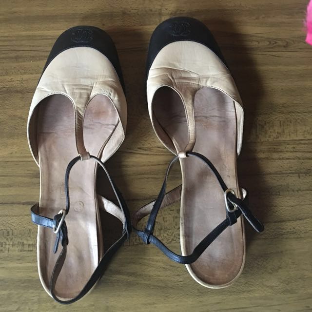 chanel silver mary janes