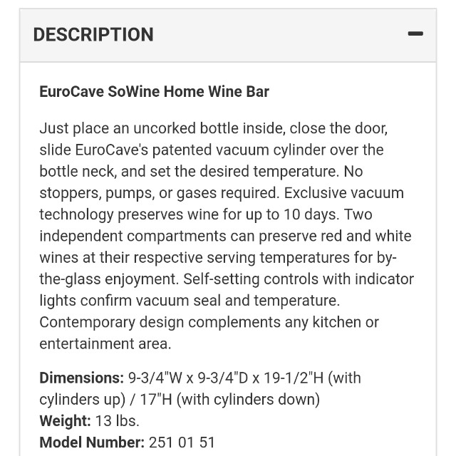 Eurocave Sowine, 家庭電器, 廚房電器, 酒窖及存倉 Carousell