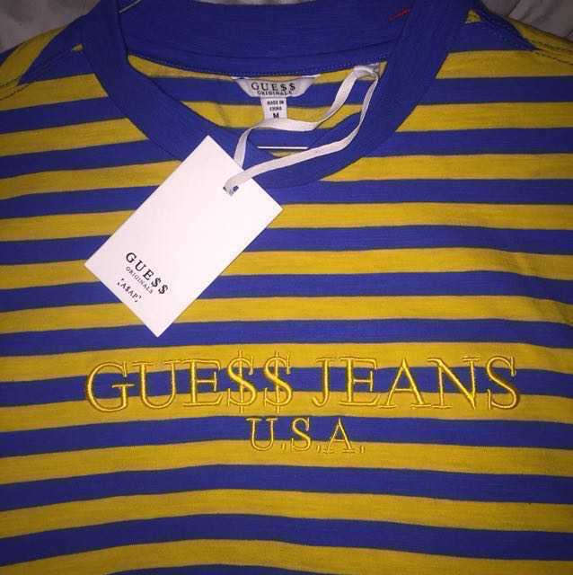 Guess X Asap Striped Tee Men S Fashion Clothes On Carousell