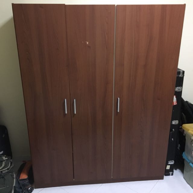 Ikea Three Door Wardrobe Furniture Shelves Drawers On Carousell