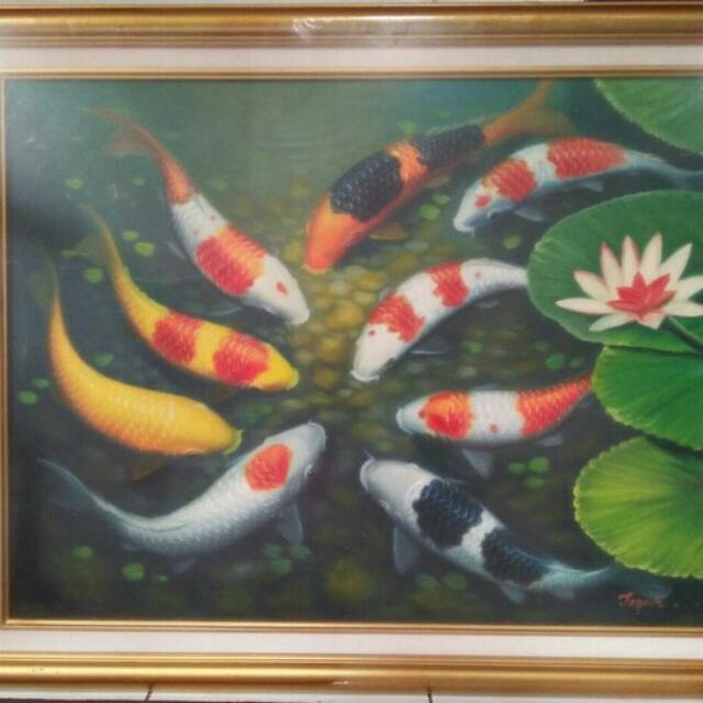  Lukisan  Ikan Koi di Kolam  Desain Kerajinan Tangan di 