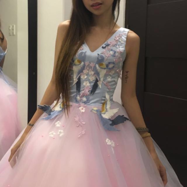 pastel dress for debut