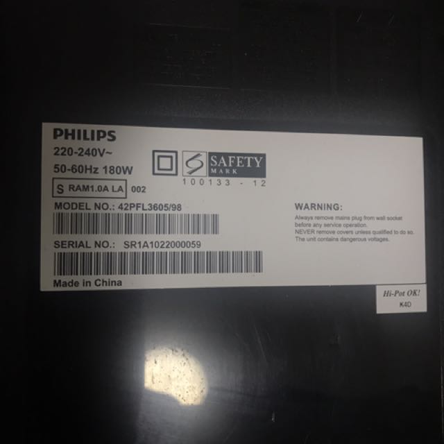 PHILIPS LCD TV 42PFL3605/98 , 42inch, TV & Home Appliances, TV ...