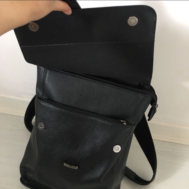 Playboy Black Leather Backpack, Men's Fashion, Bags, Belt bags, Clutches  and Pouches on Carousell