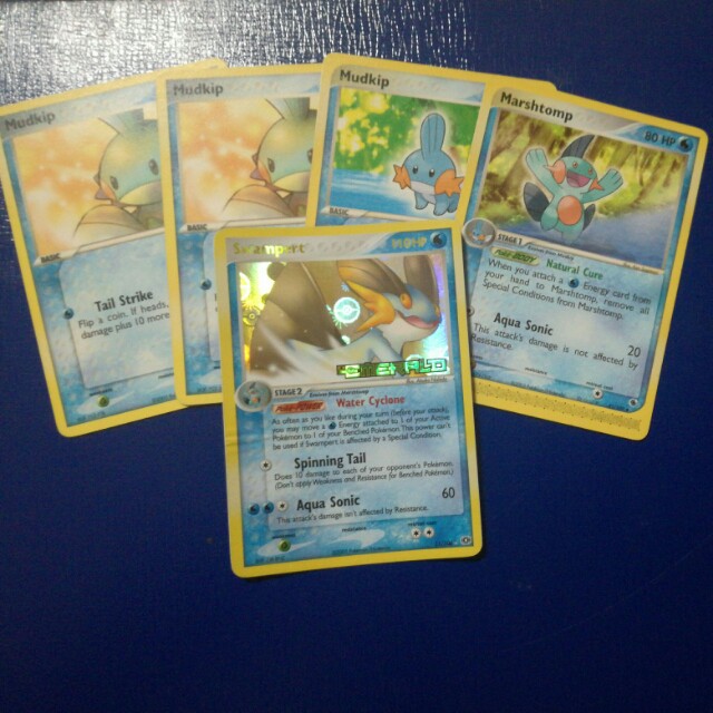Pokemon Tcg English Mudkip Marshtomp Swampert Family Set Toys Games Board Games Cards On Carousell
