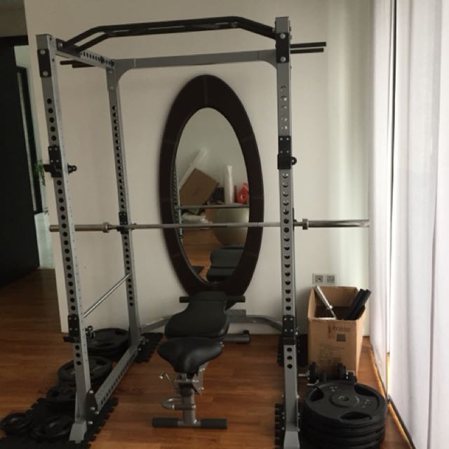 Power Rack + Bench + Barbell + Dumbbell + Weights, Sports Equipment