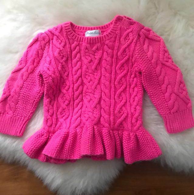 Ralph Lauren Baby Cable Knit Pink