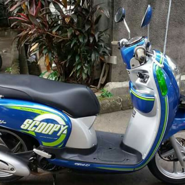 Modifikasi Scoopy Biru Putih 2016 Oprek Motor