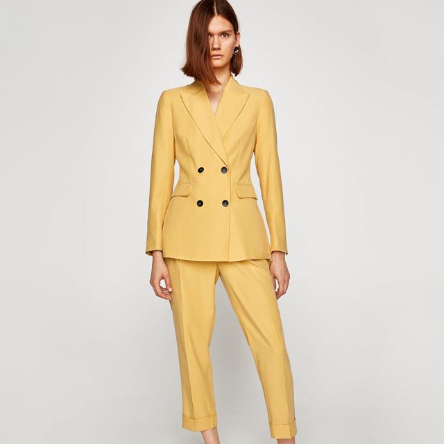 yellow suit womens zara