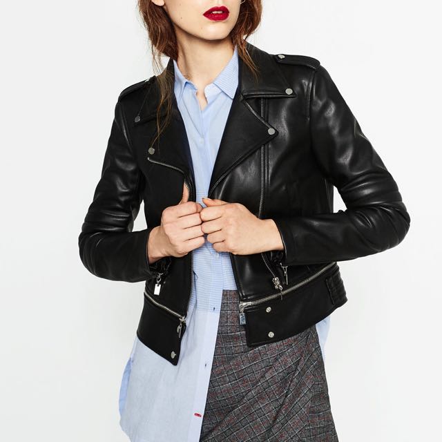 zara leather jacket womens