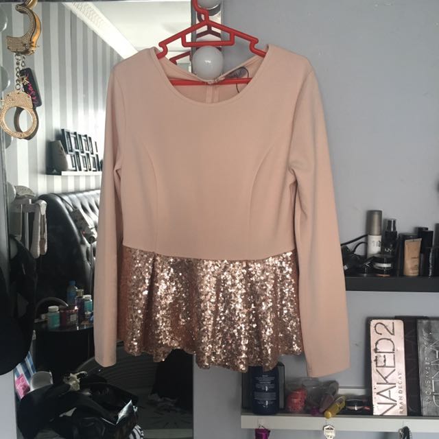 rose gold peplum top