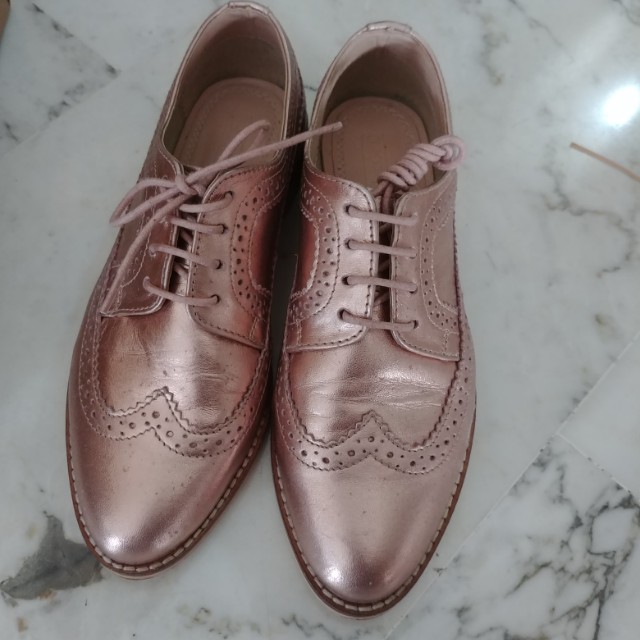 rose gold oxford shoes
