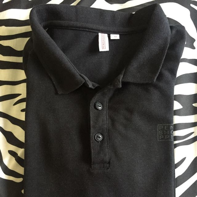 penshoppe black polo shirt