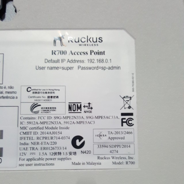 Ruckus R700 access point AP wireless AC, Computers & Tech, Parts ...