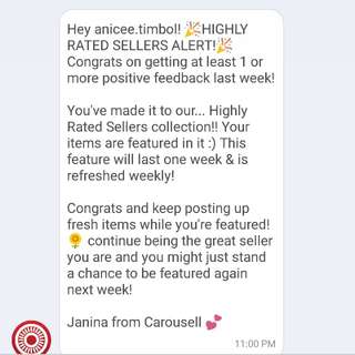 THANK YOU CAROUSELL FOR THE RATE! 💙💚💛💜💝💟